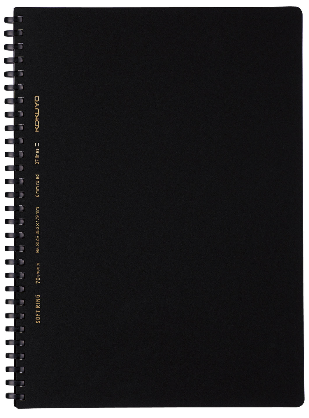 Soft-ring軟線圈筆記本 business type  B5 6mm橫線  70頁 黑色