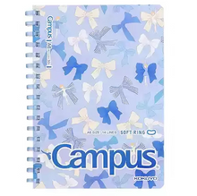 將圖片載入圖庫檢視器 Campus 加藤木蝴蝶結軟線圈筆記簿  A6

