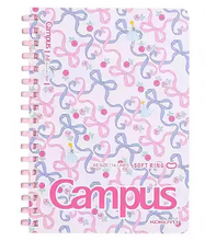 將圖片載入圖庫檢視器 Campus 加藤木蝴蝶結軟線圈筆記簿  A6
