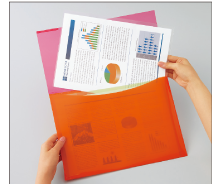 將圖片載入圖庫檢視器 Clear Folder Wallet &lt;bi-color&gt; A4Wide Orange
